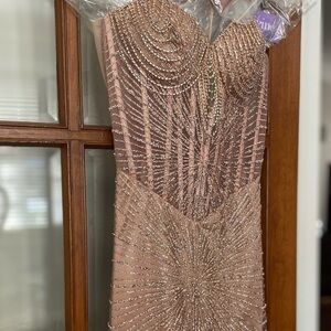 Sparkly gold corset prom dress, formal dress, gala gown or pageant evening gown